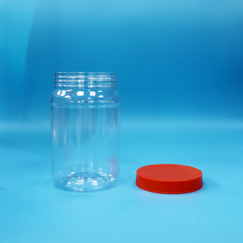 透明なPETプラスチック 丸い食品 キャンディークッキー 包装器 赤色 スクリューキャップ