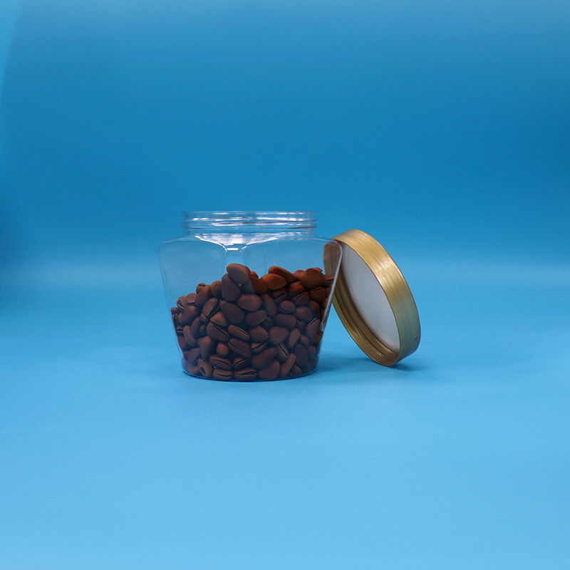 プラスチック製のPET食品品種 広口透明クッキーキャンディグラス スクリップフラット蓋付き