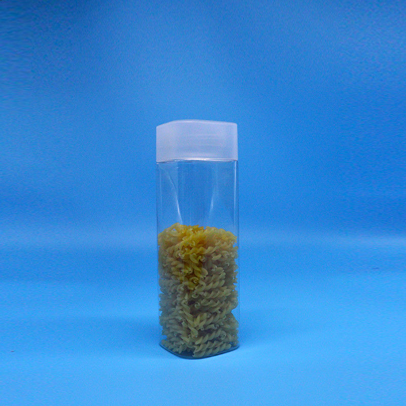 広口 600ml スナック・フード・キャンディー 透明な四角形 PET プラスチック容器 フラット・トップ・ドック