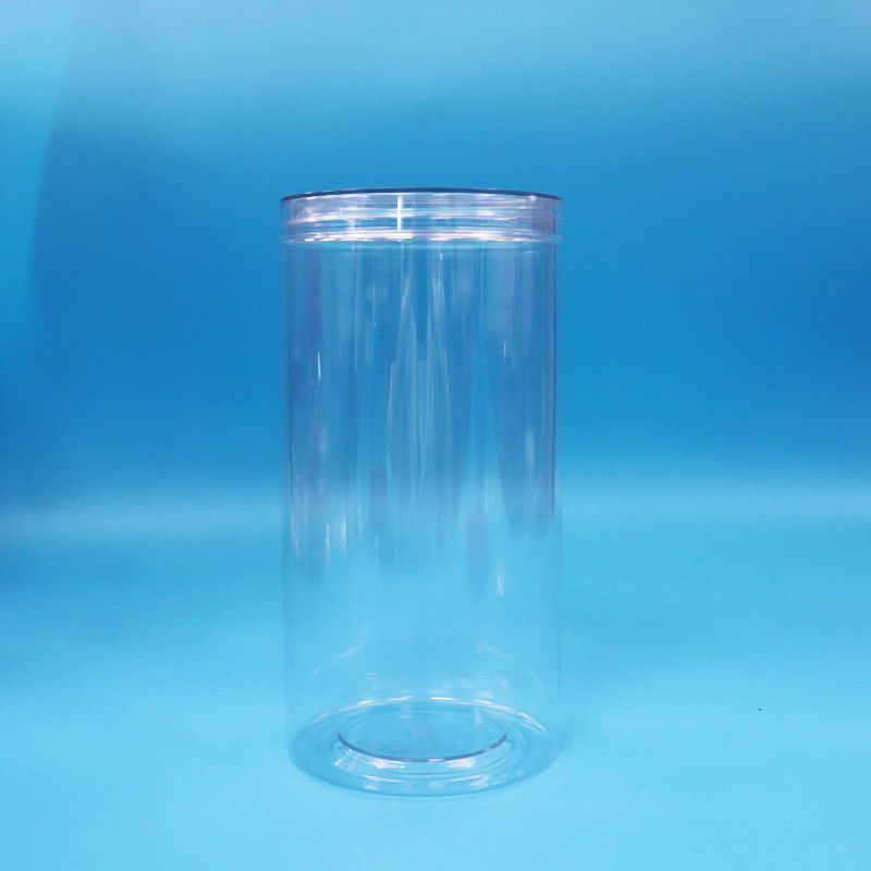 透明なPETシリンダー 丸い食品級 プラスチック製のキャンディクッキー 食品容器 スクリュー 透明なキャップ