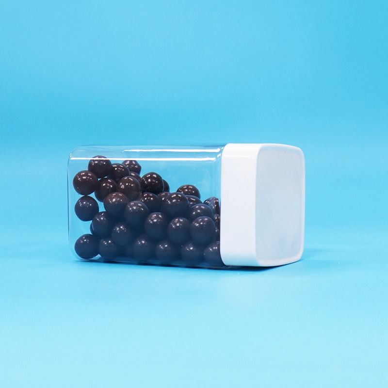 Bpaフリー スクエア エアレス ホワイト スクリュー蓋 クリア PETプラスチック 保存用スナックキャンディジャー
