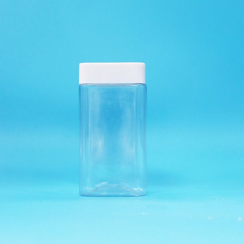 食品品目 透明 方形 空き PET プラスチック 食品 キャンディーズ クッキー ジャム グラス 白蓋