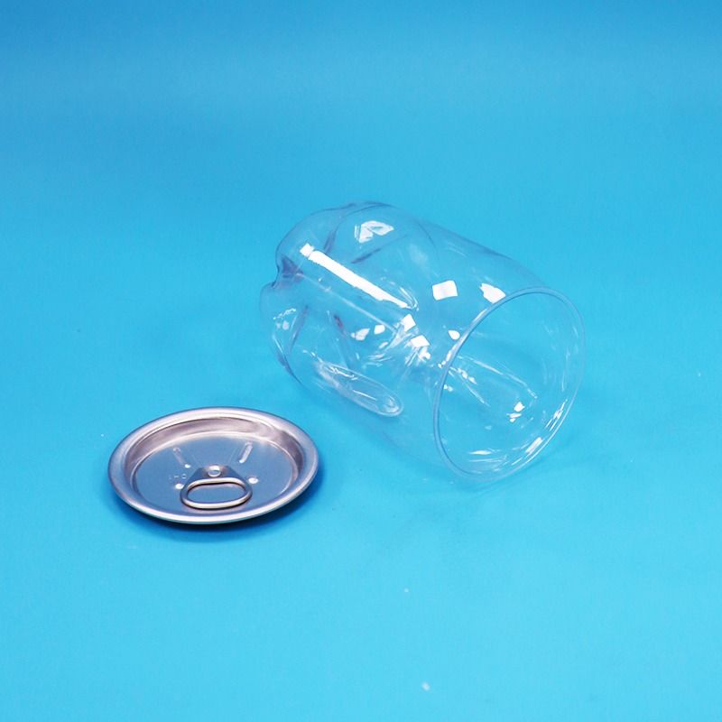 透明クリアプラスチックPETイージーオープン缶 食品グレード 飲料用ソーダドリンク