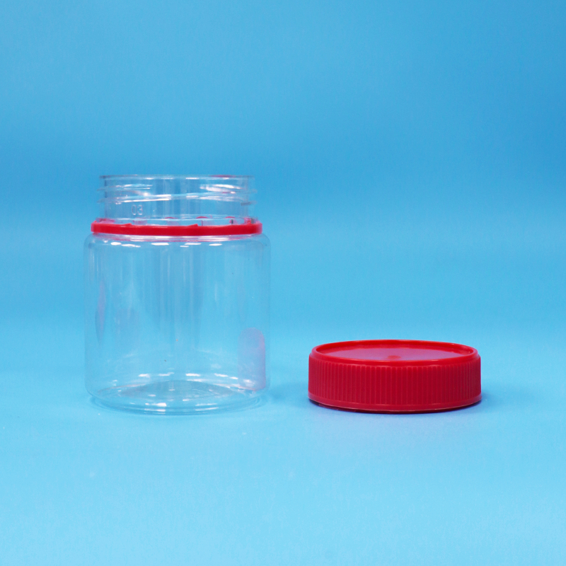 食品級 スクロール 赤蓋 空き 小透明 プラスチック PET 甘い 貯蔵器 販売