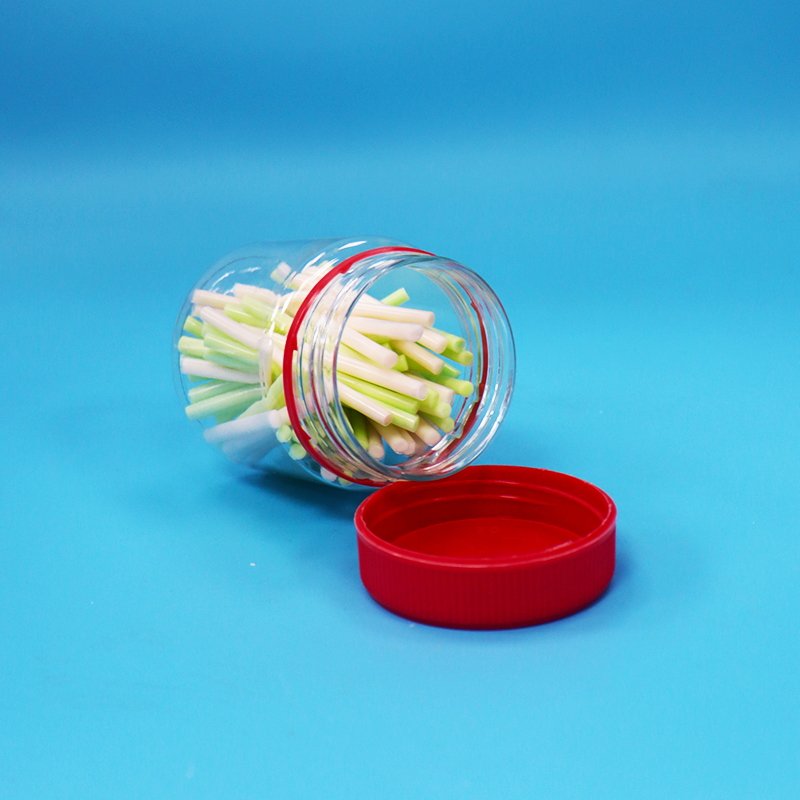 食品級 スクロール 赤蓋 空き 小透明 プラスチック PET 甘い 貯蔵器 販売