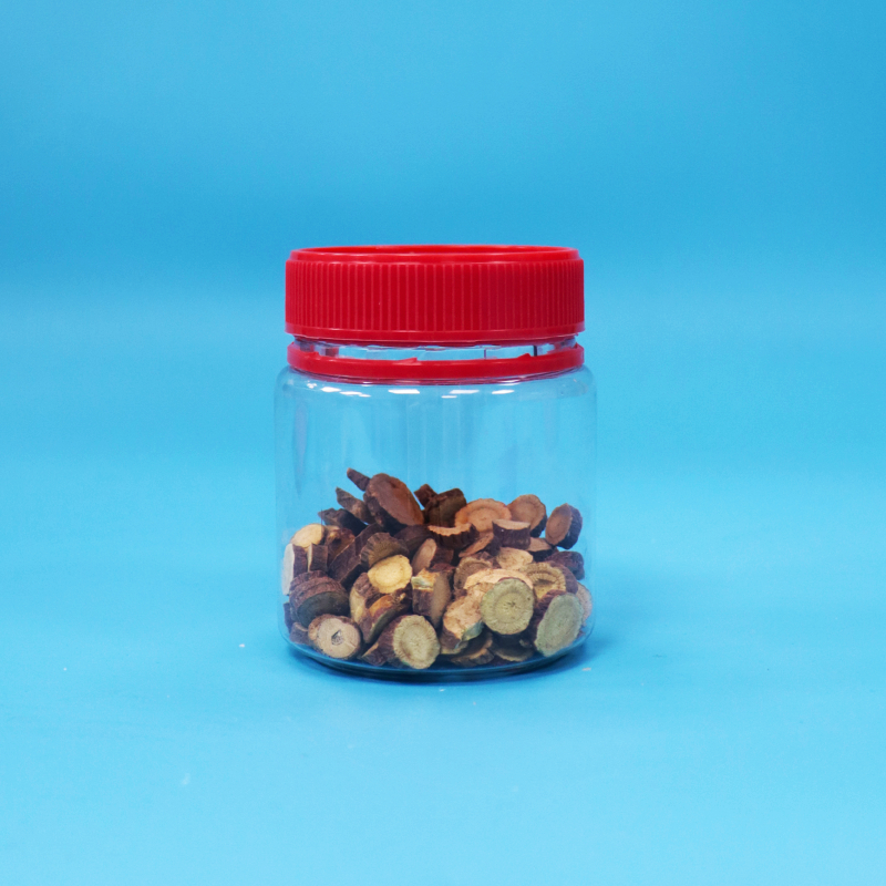 小型空き食品グレード スクリュー 赤蓋 透明なプラスチックPET 甘いナッツ 貯蔵器
