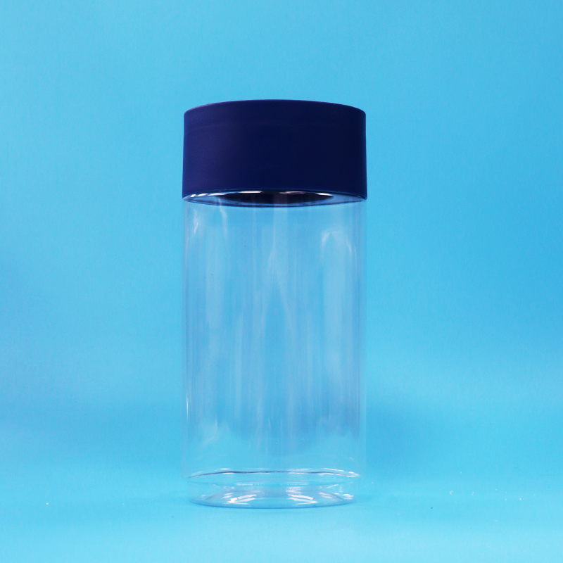 円形の透明なプラスチック PET クッキー ナッツ キャンディー グラス 改ざん 防止 蓋 BPA 無