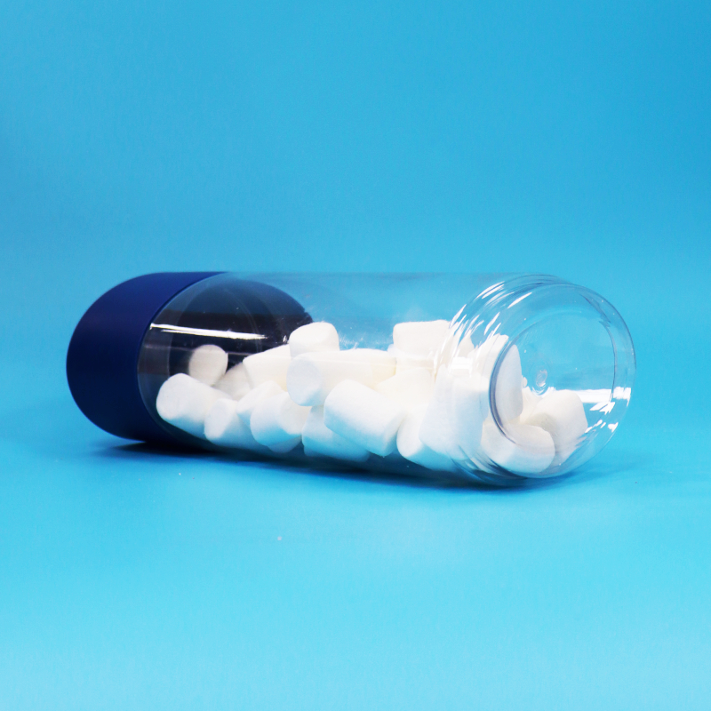 食品グレードの楕円形透明プラスチックPETクッキーナッツキャンディジャー、改ざん防止キャップ付き