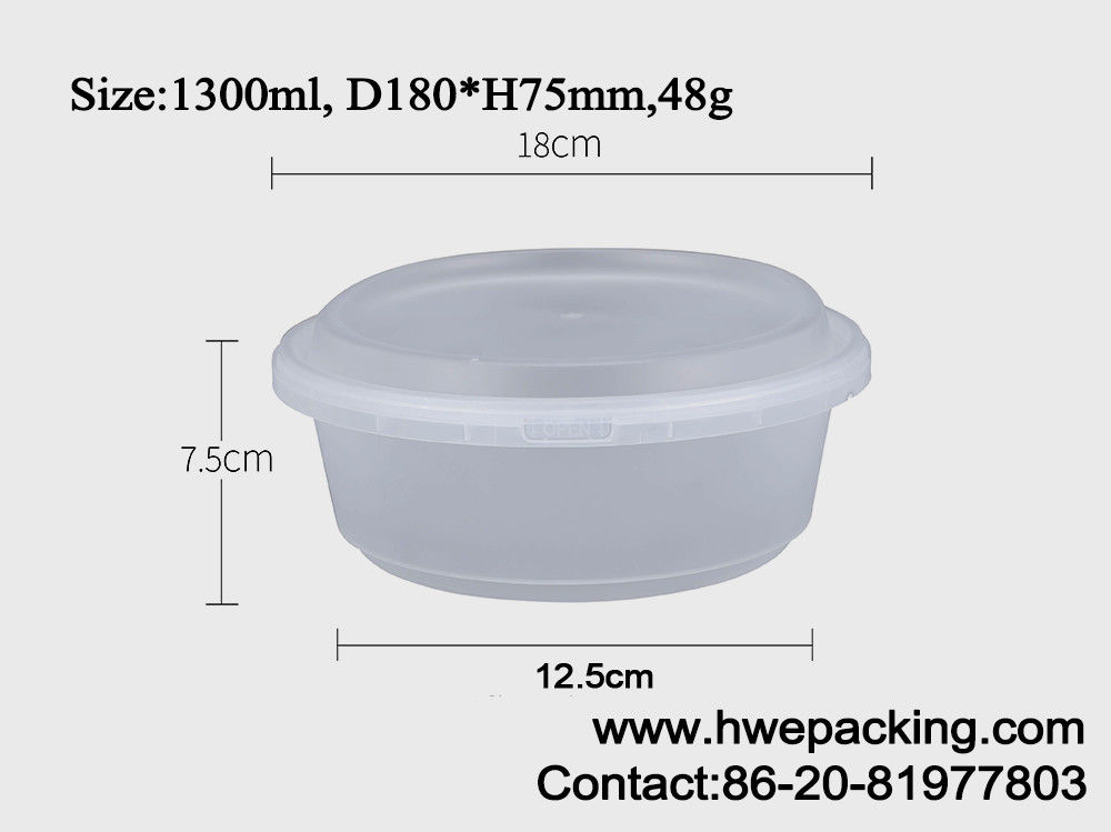 Thermoformed IMLのファースト・フードはふた1300mlの漏出証拠が付いている包装のプラスチック皿を取り除く