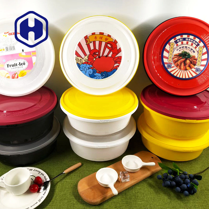 Thermoformed IMLのファースト・フードはふた1300mlの漏出証拠が付いている包装のプラスチック皿を取り除く