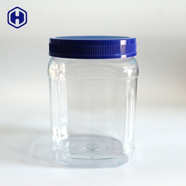 透明な正方形の広い口のプラスチックは丈夫なプラスチックねじ上の瓶を震動させます