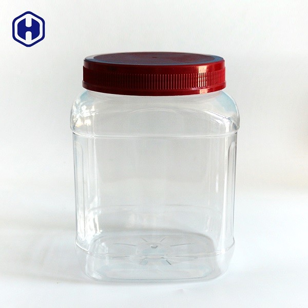 混合された明確な正方形の広い口のプラスチック瓶はカシュー ナッツの包装を乾燥しました