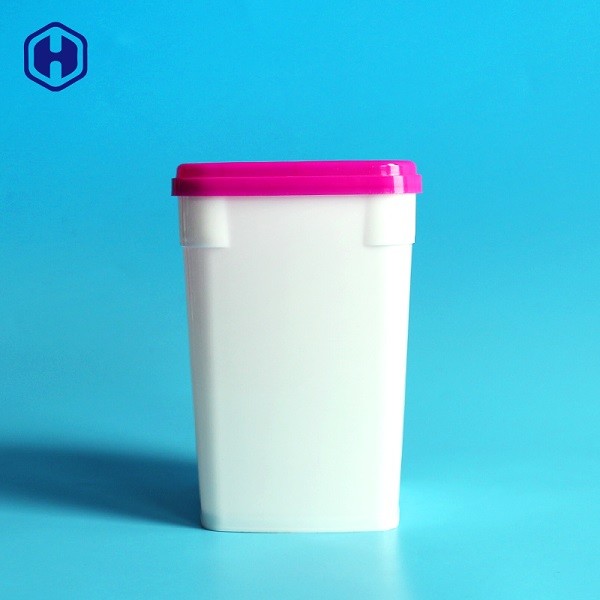 白い食品包装のプラスティック容器690ML PPは帽子のプラスチック クッキー箱を覆う