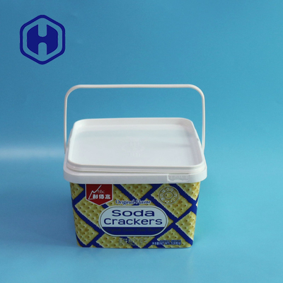 ふたのハンドルが付いている空の軽食のビスケット3Lの包装の正方形のプラスチックの箱