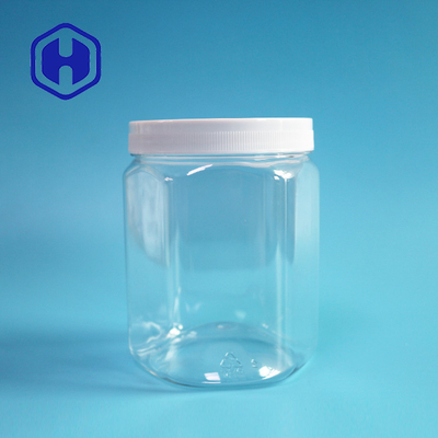 630ml六角形のビスケットのプラスチック ペットは広い口87mmの直径を震動させる