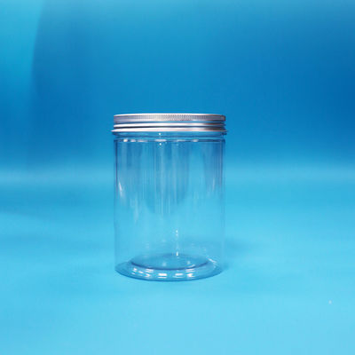 キャンディー クッキー ベビーフード 透明 密閉可能な PET プラスチック 丸いボトル アルミ 蓋