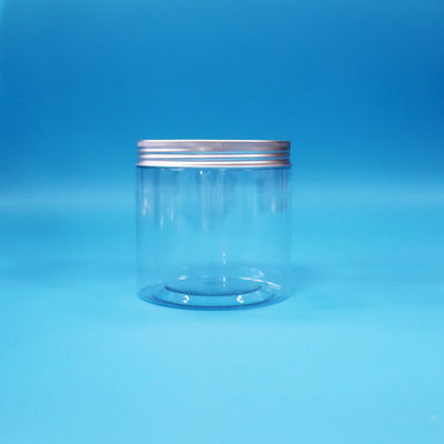 丸い広い口 円筒形 透明なPETプラスチッククッキー グラス アルミニウムスクリューキャップ