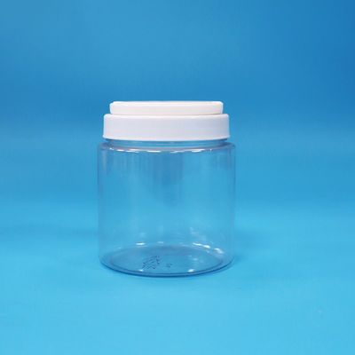 簡単オープン透明丸型ベビーフード種子ナッツキャンディプラスチックPETジャーネジ蓋