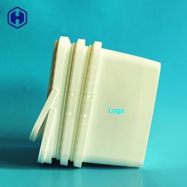 白いIMLのたらいの印刷物の注文のロゴの倍は空の食品容器を扱います