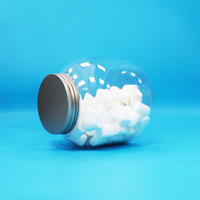 アルミニウムスクリュー蓋 透明プラスチック PET 丸型キャンディーナッツ日用食品ジャー 環境に優しい