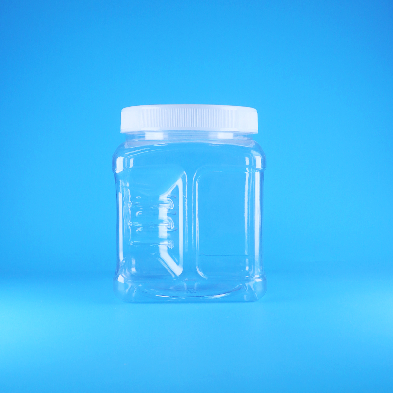 角型エアレスPETスクリュー蓋クリアプラスチックグリップジャー、甘いナッツフルーツベビーフード用
