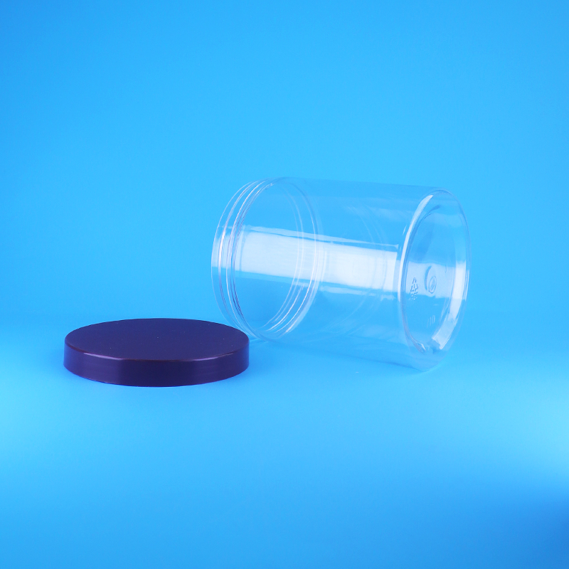 漏れ防止スクリューフラット蓋丸型透明PETプラスチック甘いドライフルーツジャー BPAフリー 乾燥食品用カスタムデザイン