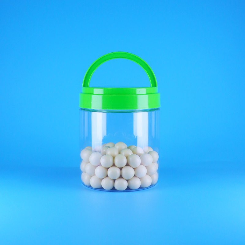 BPAフリー スクリューハンドル蓋付き 密封可能 空のプラスチックPET 透明 丸型 ピーナッツバタージャー