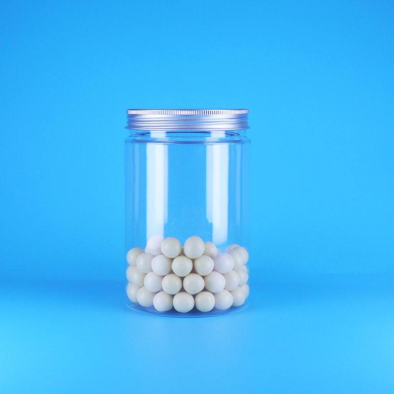 透明広口PETプラスチック製ベビーフードキャンディトールラウンドジャーアルミフラット蓋