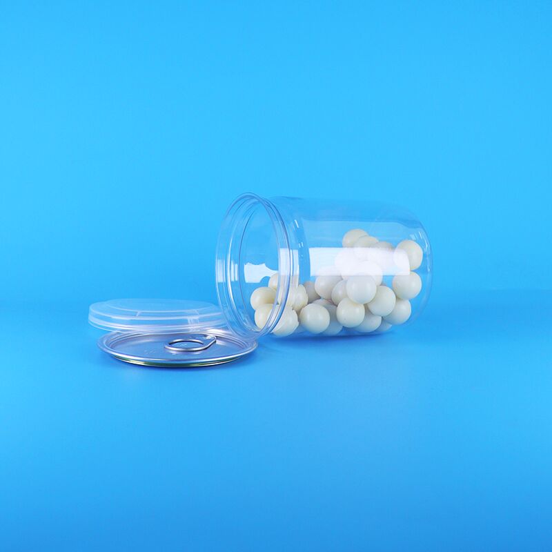 簡単オープン蓋 オーガニック ワイルドジャングルナッツ 乾燥食品 プラスチック 透明 PET ポップコーン缶