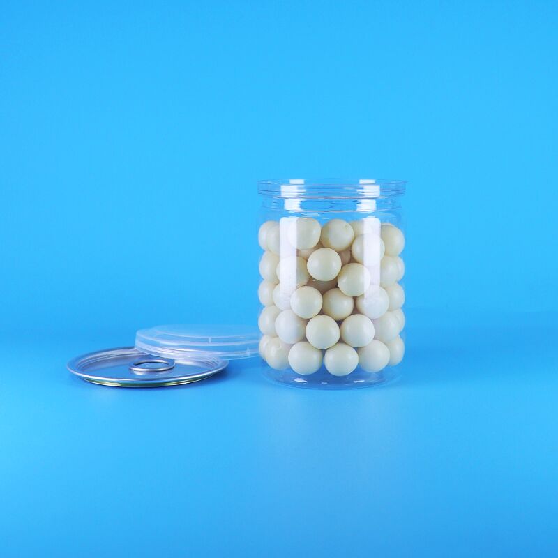 簡単オープン蓋 オーガニック ワイルドジャングルナッツ 乾燥食品 プラスチック 透明 PET ポップコーン缶