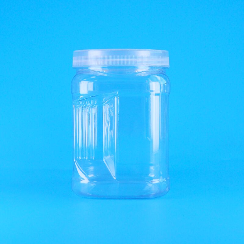 正方形クリアペットプラスチック収納グリップベアビスケットミルクデーツクランベリークッキー瓶