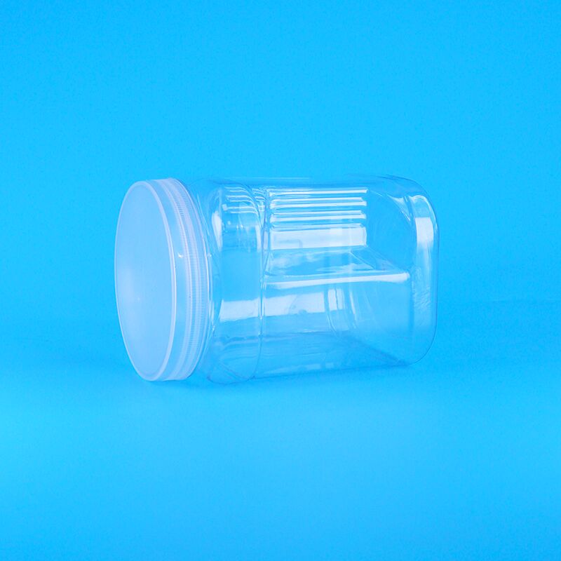 正方形クリアペットプラスチック収納グリップベアビスケットミルクデーツクランベリークッキー瓶