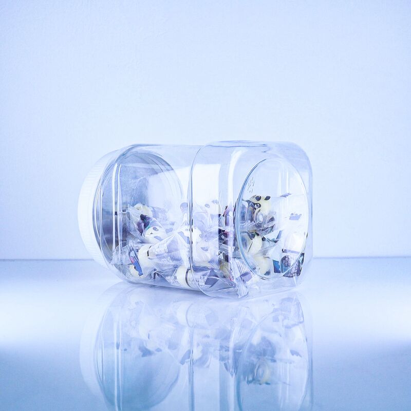 高品質のスクリュー フラット蓋 クリア セサム 乾燥 チリ 卵 白 粉 プラスチック PET 方形瓶