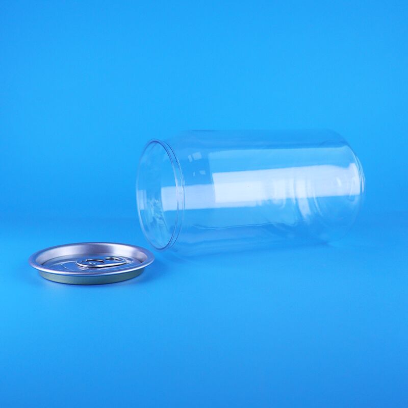 330ml 透明なPETプラスチック缶 簡単に開ける蓋付き コーヒー ティー ミルク 炭酸飲料