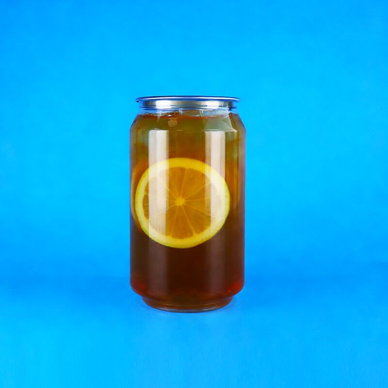 330ml 簡単に開いた蓋 透明食品グレードのPETプラスチック缶 コーヒー サイダーナッツ ポップコーン