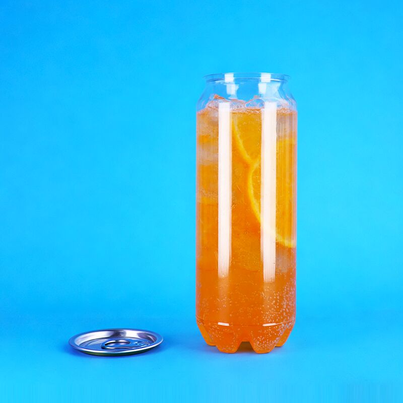 簡単に開ける蓋付きのPETプラスチック缶 500ml容量 炭酸飲料とアルコール飲料の漏れ防止