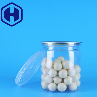 漏れ防止 簡単 蓋を開ける 透明 丸い スナック キャンディ PET プラスチック缶 食品 梱包