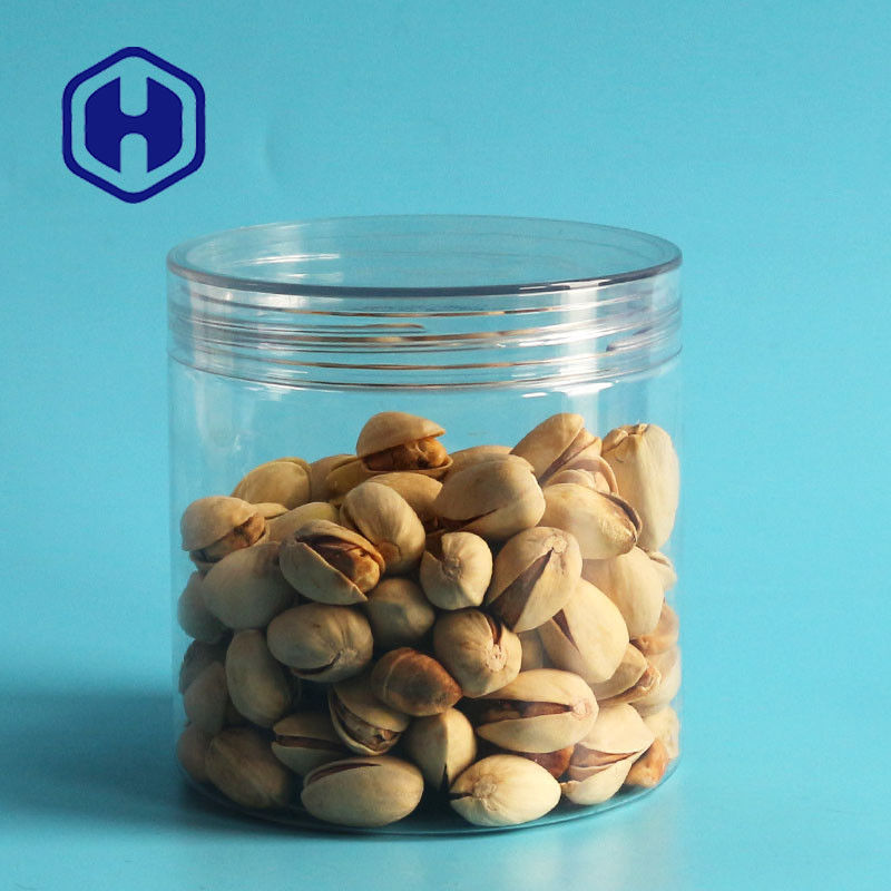 透明な気密のプラスチック缶ピーナツ広い口ペット円形リングはねじ帽子とのEoeを引っ張る