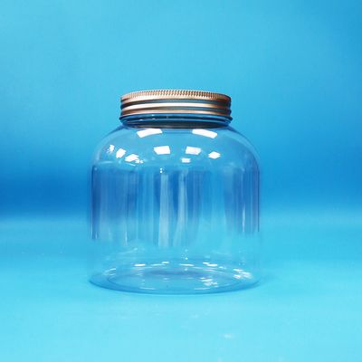環境に優しい透明プラスチックPET丸菓子 日用食品のボトル アルミのスクリュー蓋