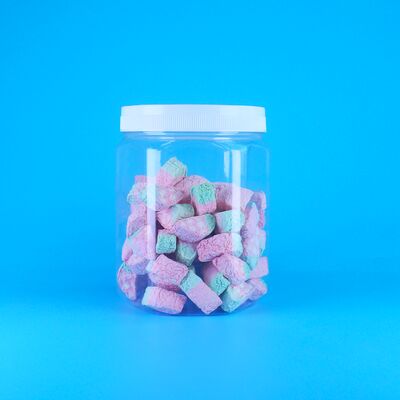 六角形の透明PETプラスチックココナッツシュガーミルクタブレットビタミンタブレットジャーネジ蓋