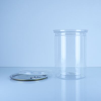 透明なPET 食品保管 ビスケット ケーキ 菓子 ナッツ 缶  PE 蓋を簡単に開ける